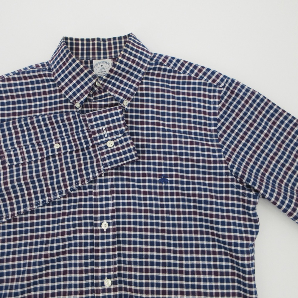 Brooks Brothers Regent Fit Non-Iron Supima Cotton Check Shirt Mens Medium